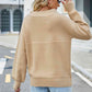 Long Sleeve Ribbed Trim Sweater - Deals DejaVu