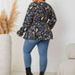 Plus Size Surplice Neck Flounce Sleeve Blouse