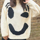 Contrast Drop Shoulder Long Sleeve Sweater