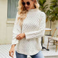 Slit Long Sleeve Mock Neck Sweater - Deals DejaVu