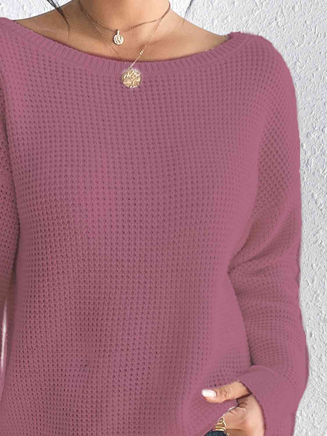 Boat Neck Drop Shoulder Sweater