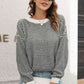 Striped Round Neck Dropped Shoulder Sweater