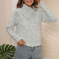 Asymmetrical Neck Long Sleeve Pullover Sweater - Deals DejaVu