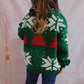 Snowflake Round Neck Long Sleeve Sweater - Deals DejaVu