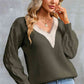 Contrast V-Neck Sweater - Deals DejaVu