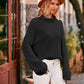 Mock Neck Drop Shoulder Sweater - Deals DejaVu