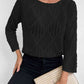 Openwork Round Neck Knit Top