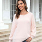 Round Neck Ribbed Trim Sweater - Deals DejaVu