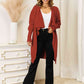 Long Sleeve Open Front Longline Cardigan - Deals DejaVu