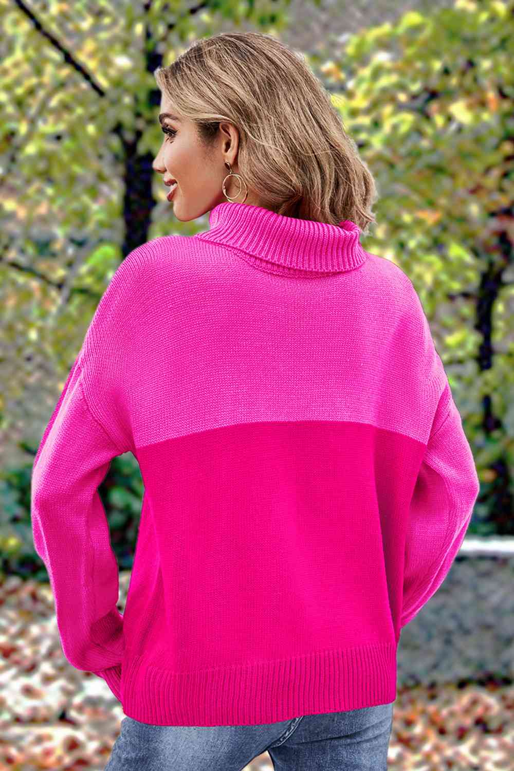 Turtleneck Long Sleeve Sweater - Deals DejaVu