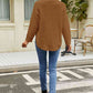 Slit Long Sleeve Mock Neck Sweater - Deals DejaVu
