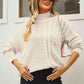 Cable-Knit Turtle Neck Long Sleeve Sweater - Deals DejaVu