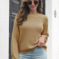 Round Neck Rib-Knit Sweater - Deals DejaVu