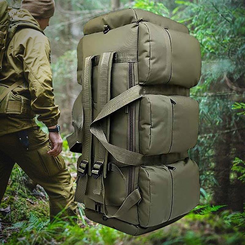 Large Capacity Men's Travel Bags - Canvas Military Tactical Backpack - Waterproof Hiking Climbing Camping (D78)(LT3)