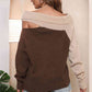 Asymmetrical Long Sleeve Two-Tone Cutout Sweater