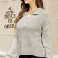 Johnny Collar Lantern Sleeve Sweater