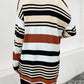 Striped Open Front Drop Shoulder Cardigan - Deals DejaVu