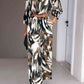 Printed Cropped Top and Pants Set