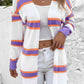 Striped Dropped Shoulder Cardigan