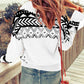 Zip-Up Mock Neck Dropped Shoulder Pullover Sweater