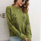 Cat Pattern Round Neck Long Sleeve Pullover Sweater - Deals DejaVu