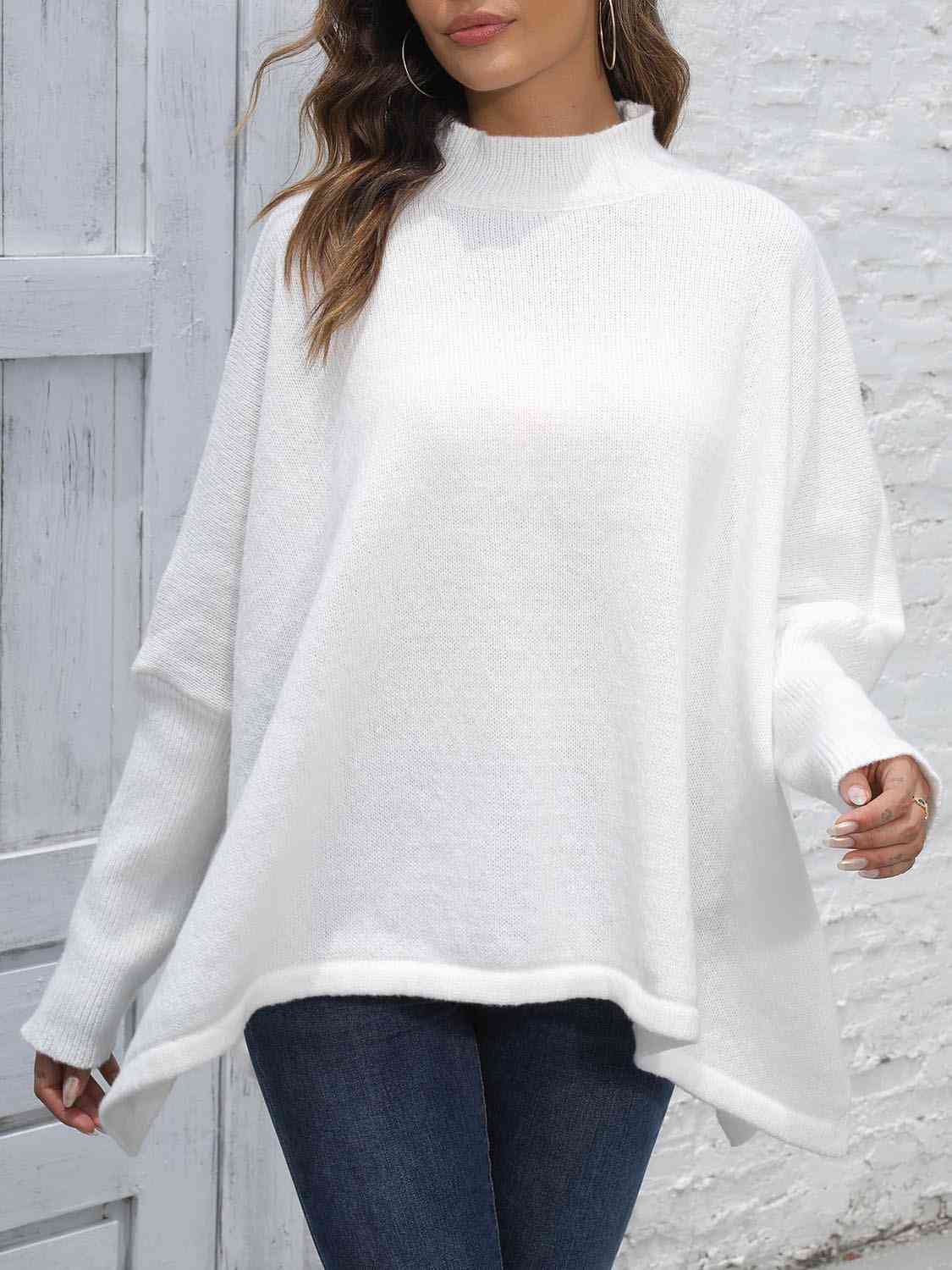 Loose Hem Plain Sweater - Deals DejaVu