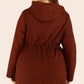Plus Size Drawstring Waist Hooded Cardigan with Pockets - Deals DejaVu