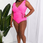 Marina West Swim Full Size Float On Ruffle Faux Wrap One-Piece in Pink (TB10D) T - Deals DejaVu