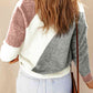 Color Block Round Neck Dropped Shoulder Pullover Sweater - Deals DejaVu