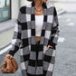 Plaid Dropped Shoulder Cardigan with Pocket - Deals DejaVu
