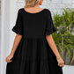 V-Neck Flounce Sleeve Tiered Dress (BWD)(WS06)T - Deals DejaVu