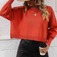 Round Neck Dropped Shoulder Pullover Sweater