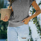 Round Neck Cap Sleeve Sweater