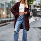 Long Sleeve Waffle-Knit Cardigan