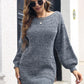 Drop Shoulder Lantern Sleeve Sweater Dress