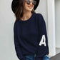 Round Neck Dropped Shoulder Sweater