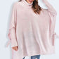 Double Take Tied Turtleneck Asymmetrical Hem Sweater