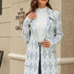 Double Take Printed Open Front Lapel Collar Cardigan with Pockets - Deals DejaVu