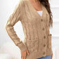 Button Down Cable-Knit Cardigan