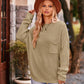 Round Neck Sweater with Pocket - Deals DejaVu