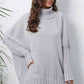 Turtle Neck Long Sleeve Ribbed Sweater
