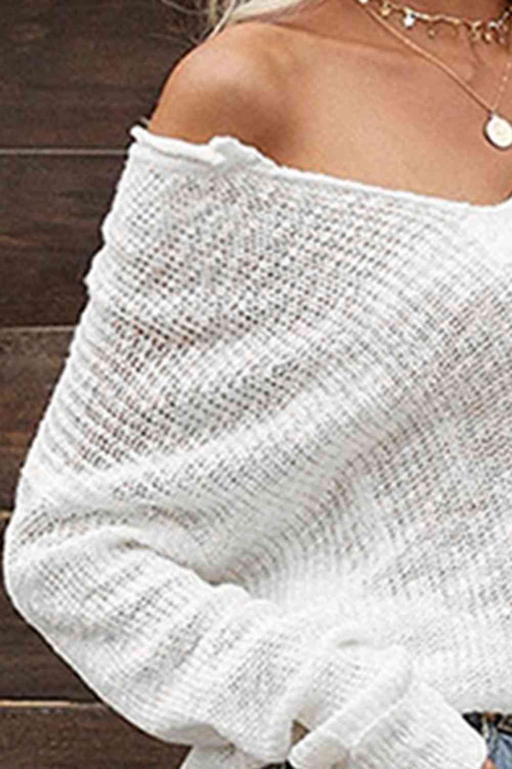 V-Neck Slit Knit Top - Deals DejaVu