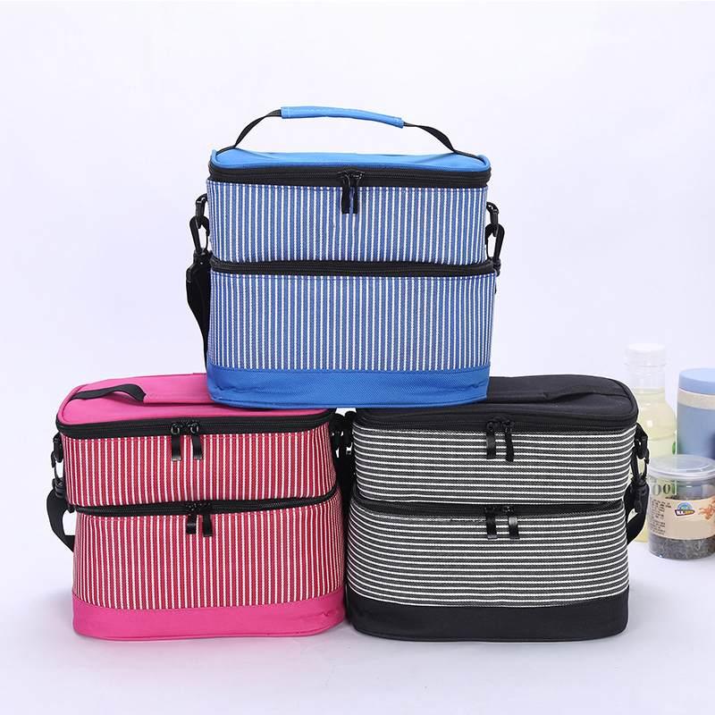 9L Double Layer Waterproof Warm / Cold Insulated Lunch Bag Bento Picnic Food Storage (2AK1)(1U61)
