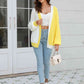 Open Front Contrast Color Balloon Sleeve Cardigan