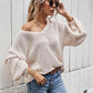 V-Neck Dropped Shoulder Sweater