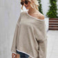 Round Neck Dropped Shoulder Sweater - Deals DejaVu
