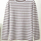 Striped Round Neck Long Sleeve Sweater - Deals DejaVu