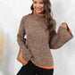 Heathered Turtleneck Long Sleeve Sweater - Deals DejaVu