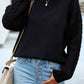 Cable-Knit Round Neck Drop Shoulder Sweater