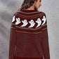Ghost Pattern Round Neck Long Sleeve Sweater